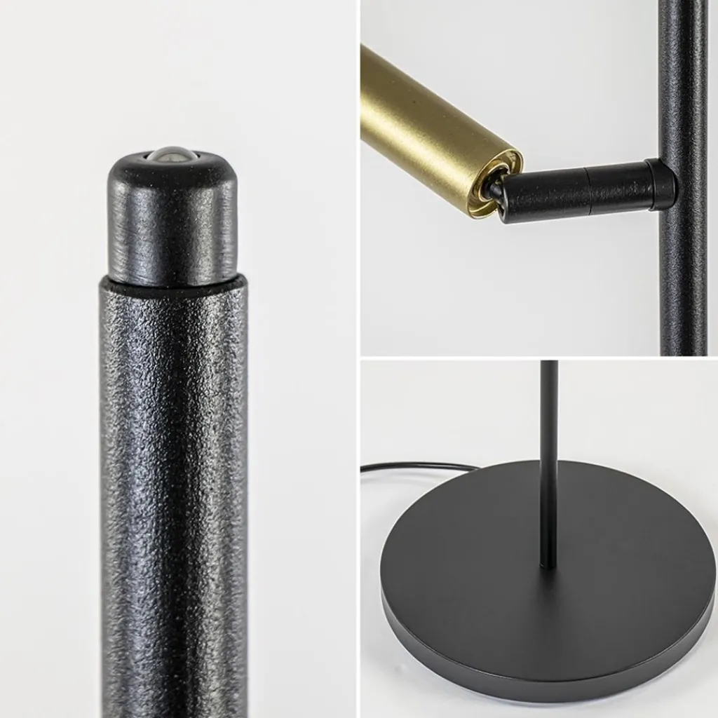 Straluma Vloerlamp Flute 2l zwart/matgoud pushdim> Vloerlampen|Leeslampen