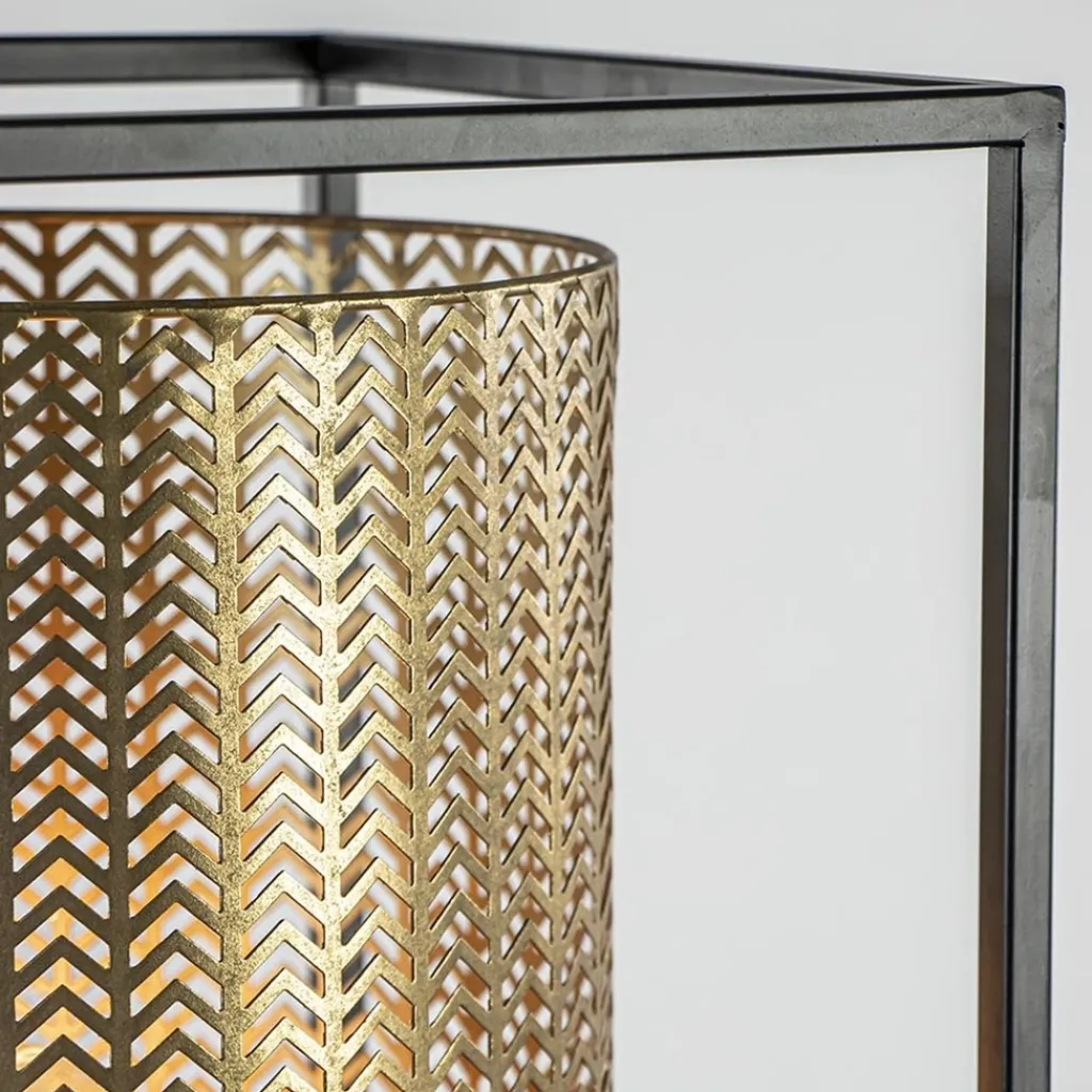 Straluma Vloerlamp Frame zwart/goud> Vloerlampen|Landelijke Verlichting