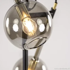 Straluma Vloerlamp Globe 2-L zwart/goud smokeglas><noscript><img width=
