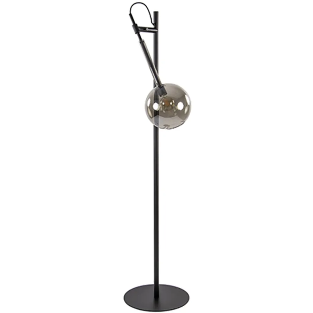 Straluma Vloerlamp Globe 1L zwart/smoke glas 25cm> Slaapkamerlampen|Halverlichting