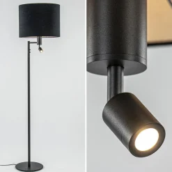 Straluma Vloerlamp Havana + leesspot zwart z/kap><noscript><img width=