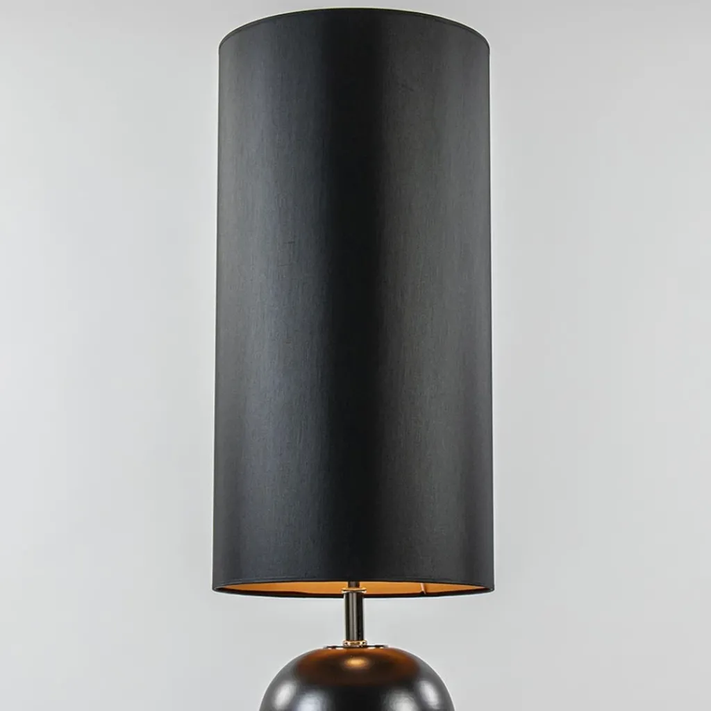 Straluma Vloerlamp hotel chic zwart met kap zwart/goud> Schemerlampen|Woonkamerlampen