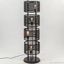 Straluma Vloerlamp 4L cilinder gaas zwart> Slaapkamerlampen|Halverlichting