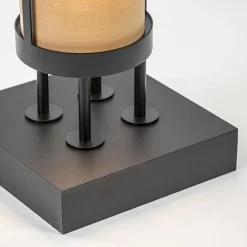 Straluma Vloerlamp 4L zwart + cilinder kappen bruin><noscript><img width=