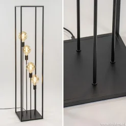 Straluma Vloerlamp open frame zwart 4-lichts><noscript><img width=