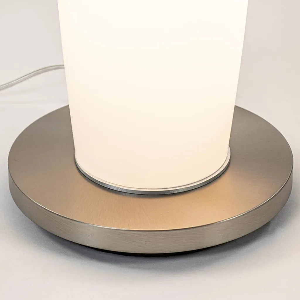 Straluma Vloerlamp Terra nikkel/wit glas dtw> Halverlichting|Vloerlampen