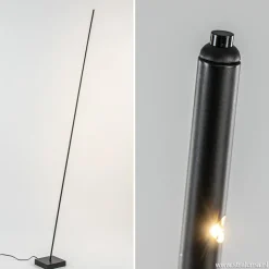 Straluma Vloerlamp Think pin zwart met pushdimmer><noscript><img width=