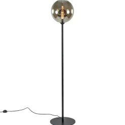 Straluma Vloerlamp zwart + smoke glas> Vloerlampen|Klassieke Verlichting