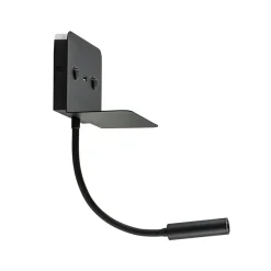 Straluma Wandlamp bed zwart flex + USB charger> Wandlampen|Bedlampjes