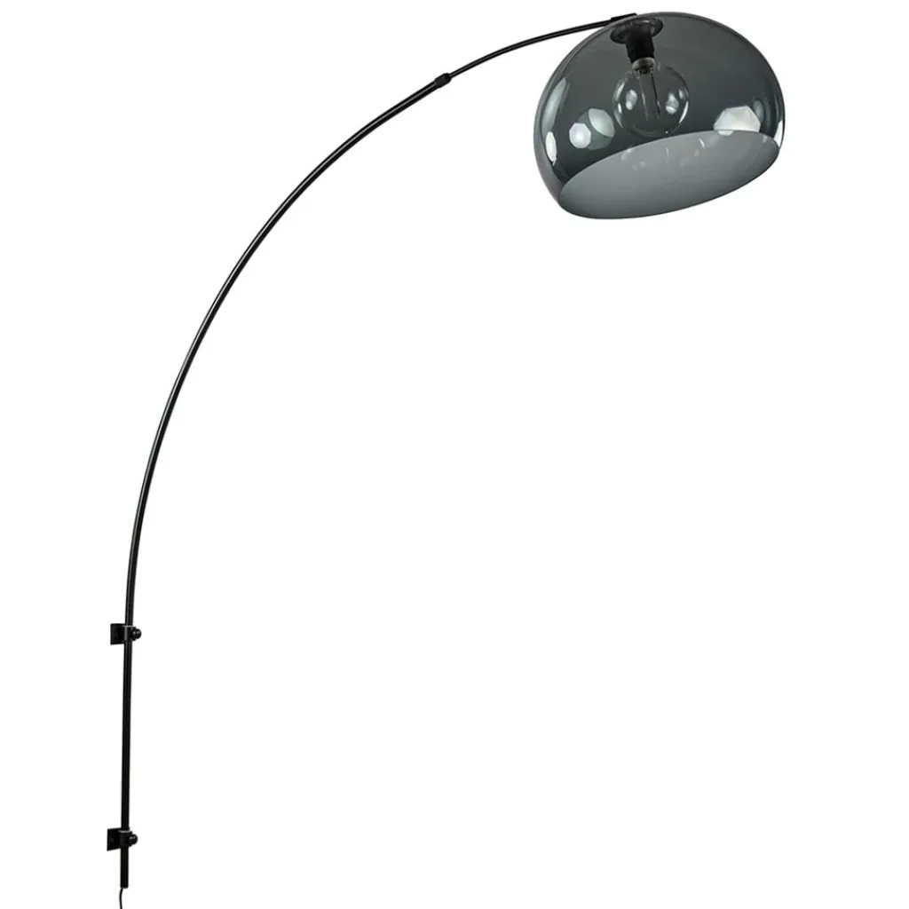 Straluma Wandlamp boog met smoke plexibol kap> Booglampen|Woonkamerlampen