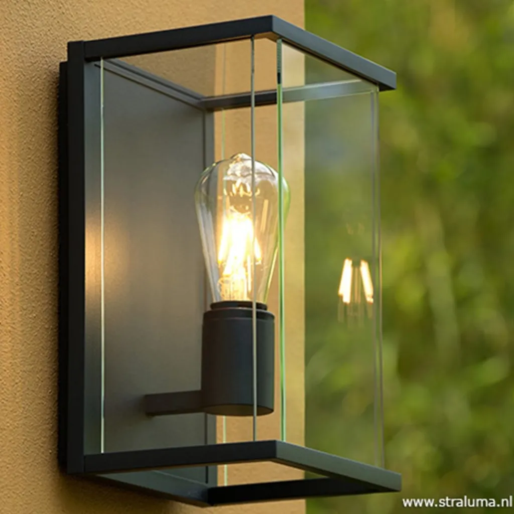 Straluma Wandlamp buiten antraciet/glas IP54> Buitenlampen|Woonkamerlampen