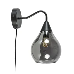 Straluma Wandlamp Cambio zwart + smoke glas> Woonkamerlampen|Slaapkamerlampen
