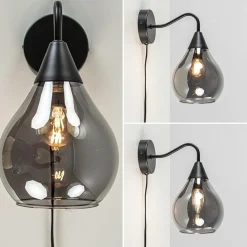 Straluma Wandlamp Cambio zwart + smoke glas><noscript><img width=