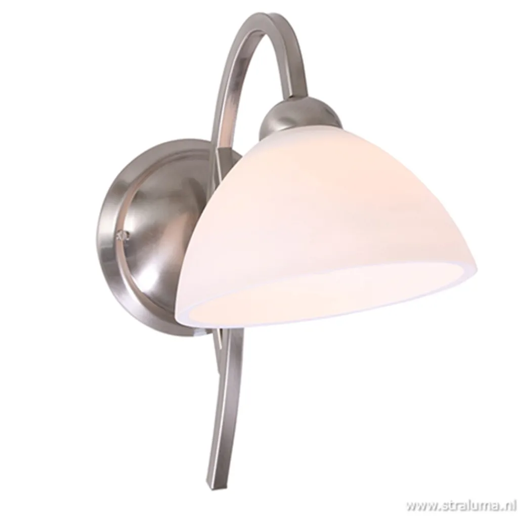 Straluma Wandlamp Capri staal/glas slaapkamer> Bedlampjes|Woonkamerlampen