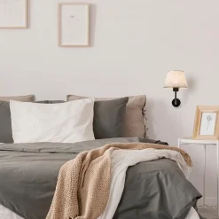 Straluma Wandlamp Chicago zwart/zandkleur kap><noscript><img width=