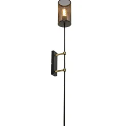 Straluma Wandlamp cilinder zwart/goud XL> Wandlampen|Industriële Verlichting