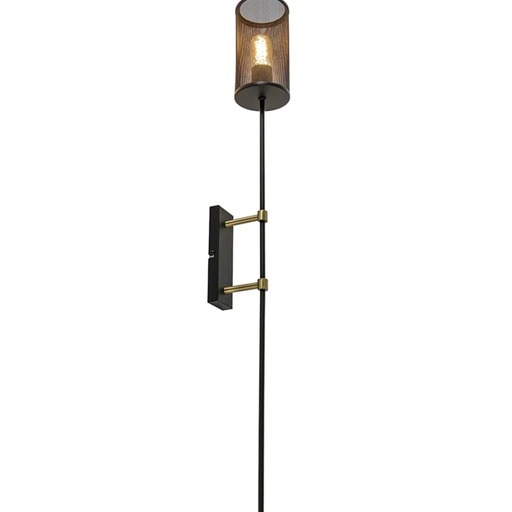Straluma Wandlamp cilinder zwart/goud XL> Wandlampen|Industriële Verlichting