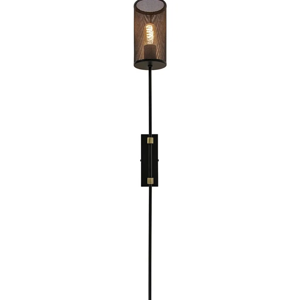 Straluma Wandlamp cilinder zwart/goud XL> Wandlampen|Industriële Verlichting