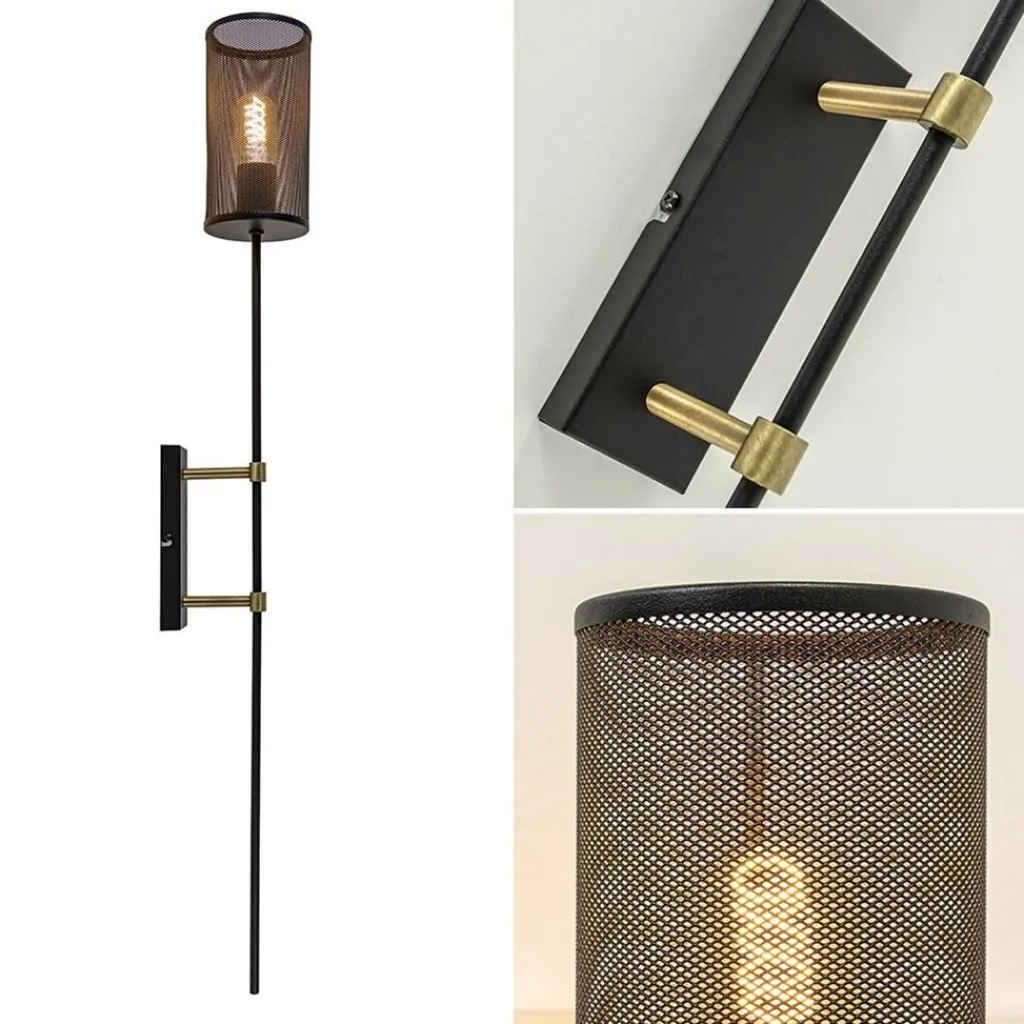 Straluma Wandlamp cilinder zwart/goud XL> Wandlampen|Industriële Verlichting