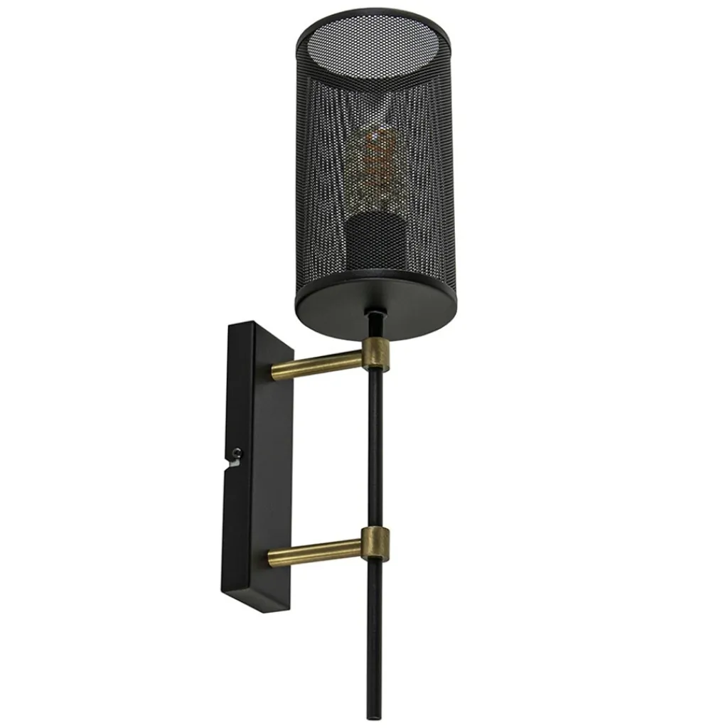 Straluma Wandlamp cilinder zwart/goud S> Wandlampen|Industriële Verlichting