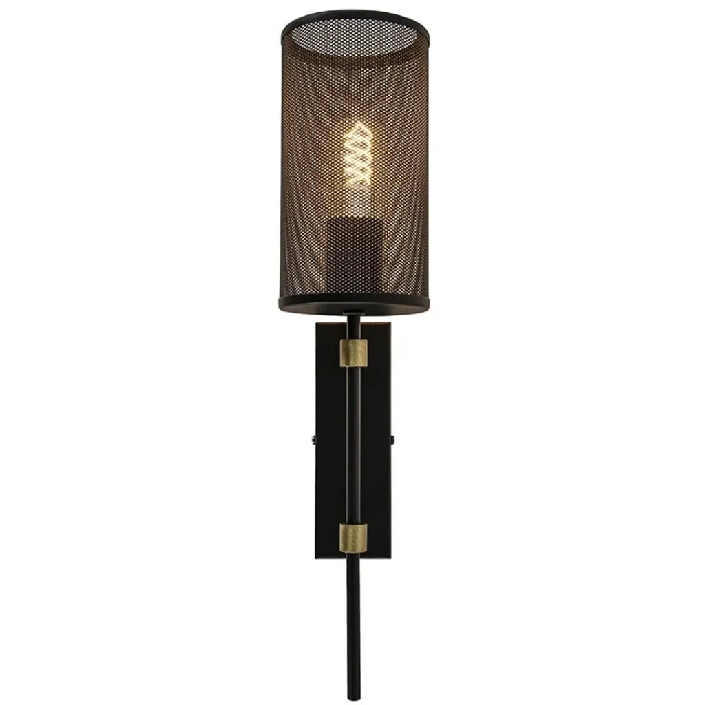 Straluma Wandlamp cilinder zwart/goud S> Wandlampen|Industriële Verlichting