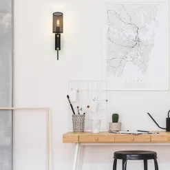 Straluma Wandlamp cilinder zwart/goud S><noscript><img width=