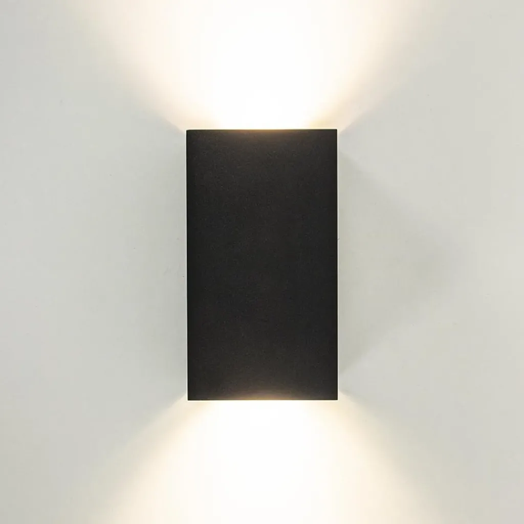 Straluma Wandlamp Eros rechthoek zwart 2xgu10> Woonkamerlampen|Slaapkamerlampen