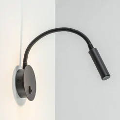 Straluma Wandlamp Flex zwart met schakelaar> Wandlampen|Bedlampjes