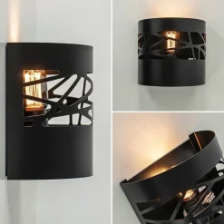 Straluma Wandlamp halve cilinder mat zwart><noscript><img width=