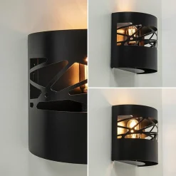 Straluma Wandlamp halve cilinder mat zwart><noscript><img width=