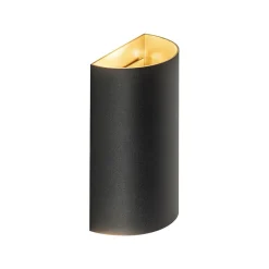 Straluma Wandlamp Hera afgerond zwart/matgoud 2xgu10> Woonkamerlampen|Slaapkamerlampen