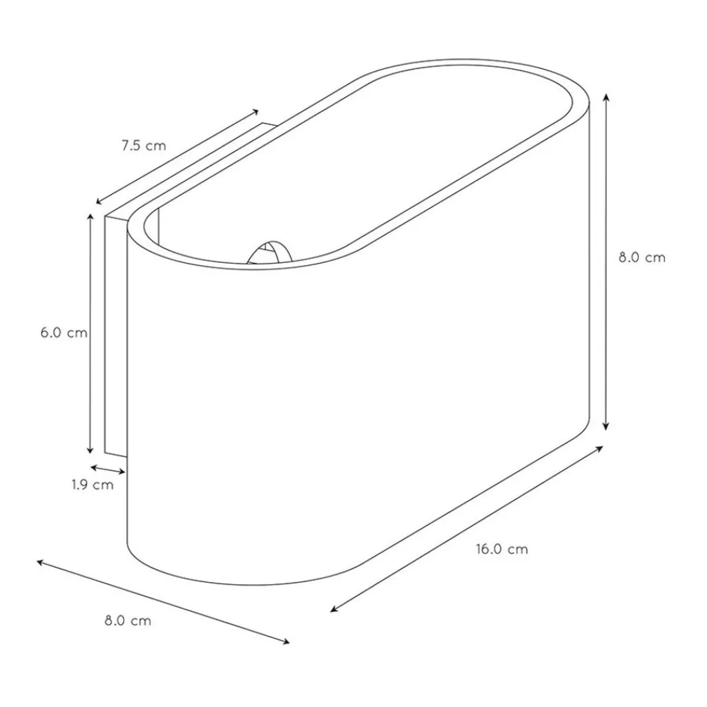 Straluma Wandlamp klein ovaal wit> Woonkamerlampen|Slaapkamerlampen