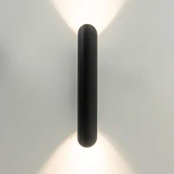 Straluma Wandlamp koker smal up+down zwart> Woonkamerlampen|Slaapkamerlampen