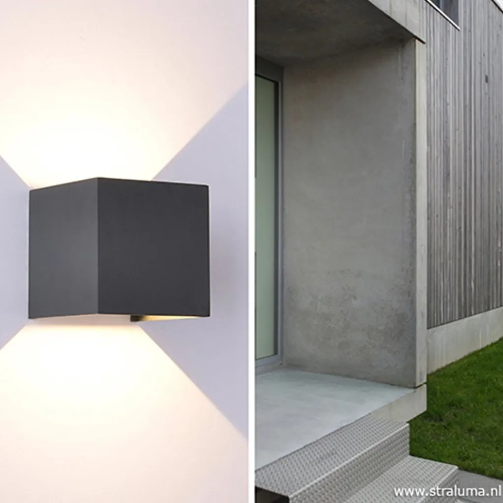 Straluma Wandlamp kubus buiten antraciet IP54> Wandlampen|Buitenlampen