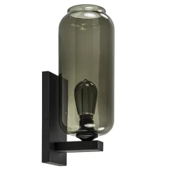 Straluma Wandlamp Lett zwart + smoke glas> Wandlampen|Design Verlichting