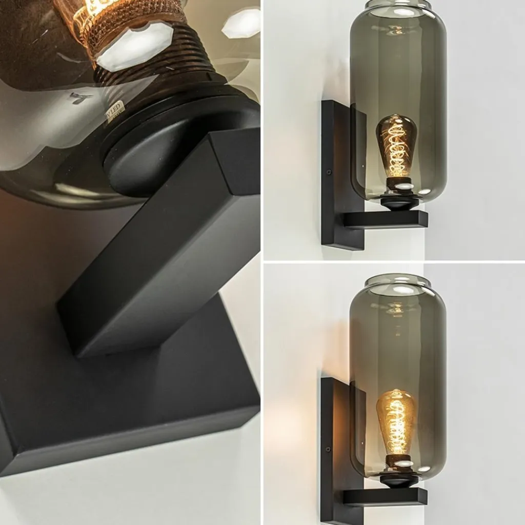 Straluma Wandlamp Lett zwart + smoke glas> Wandlampen|Design Verlichting