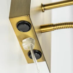 Straluma Wandlamp Regina antiek brons met leesarm exclusief kap><noscript><img width=