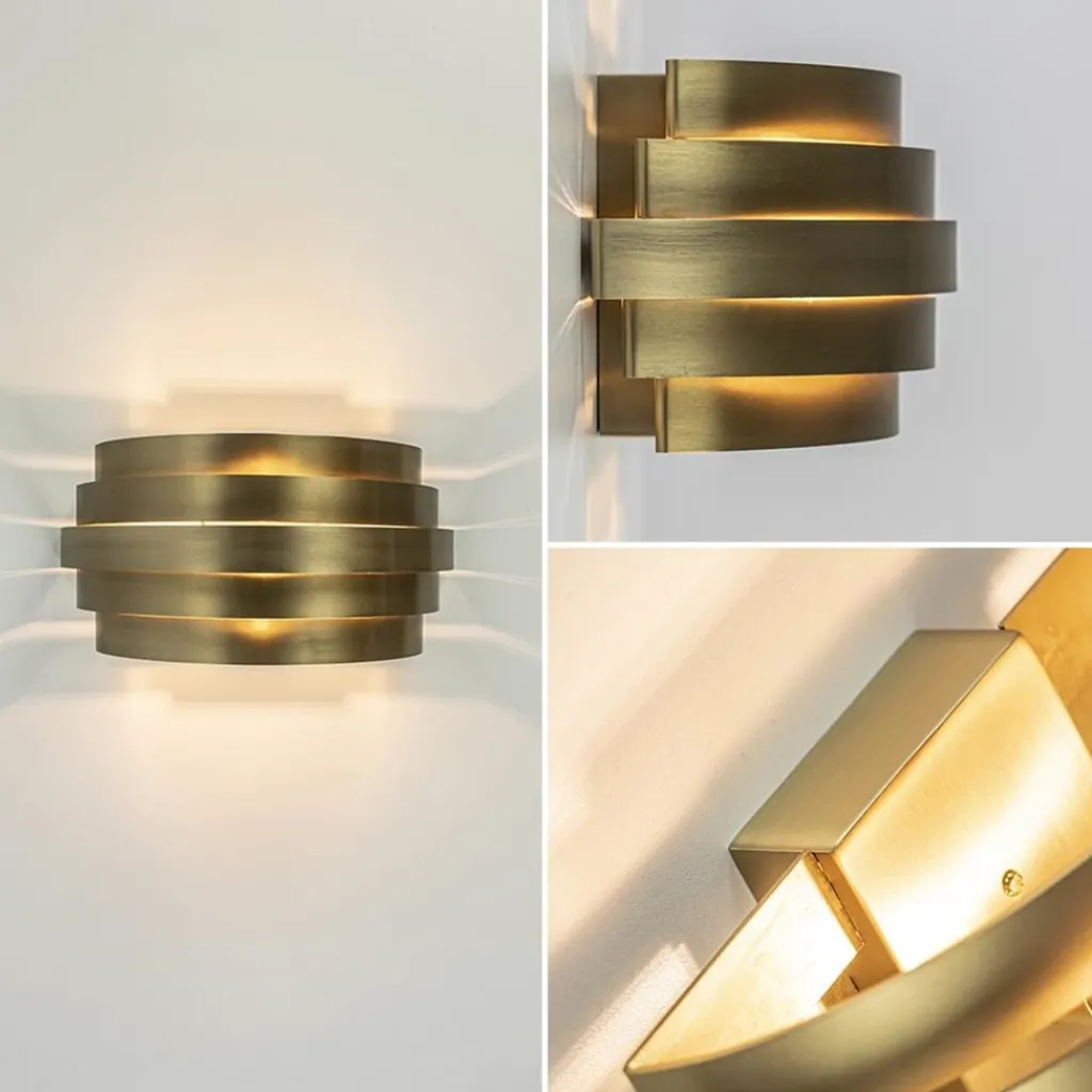 Straluma Wandlamp Scudo brass 25cm> Woonkamerlampen|Slaapkamerlampen