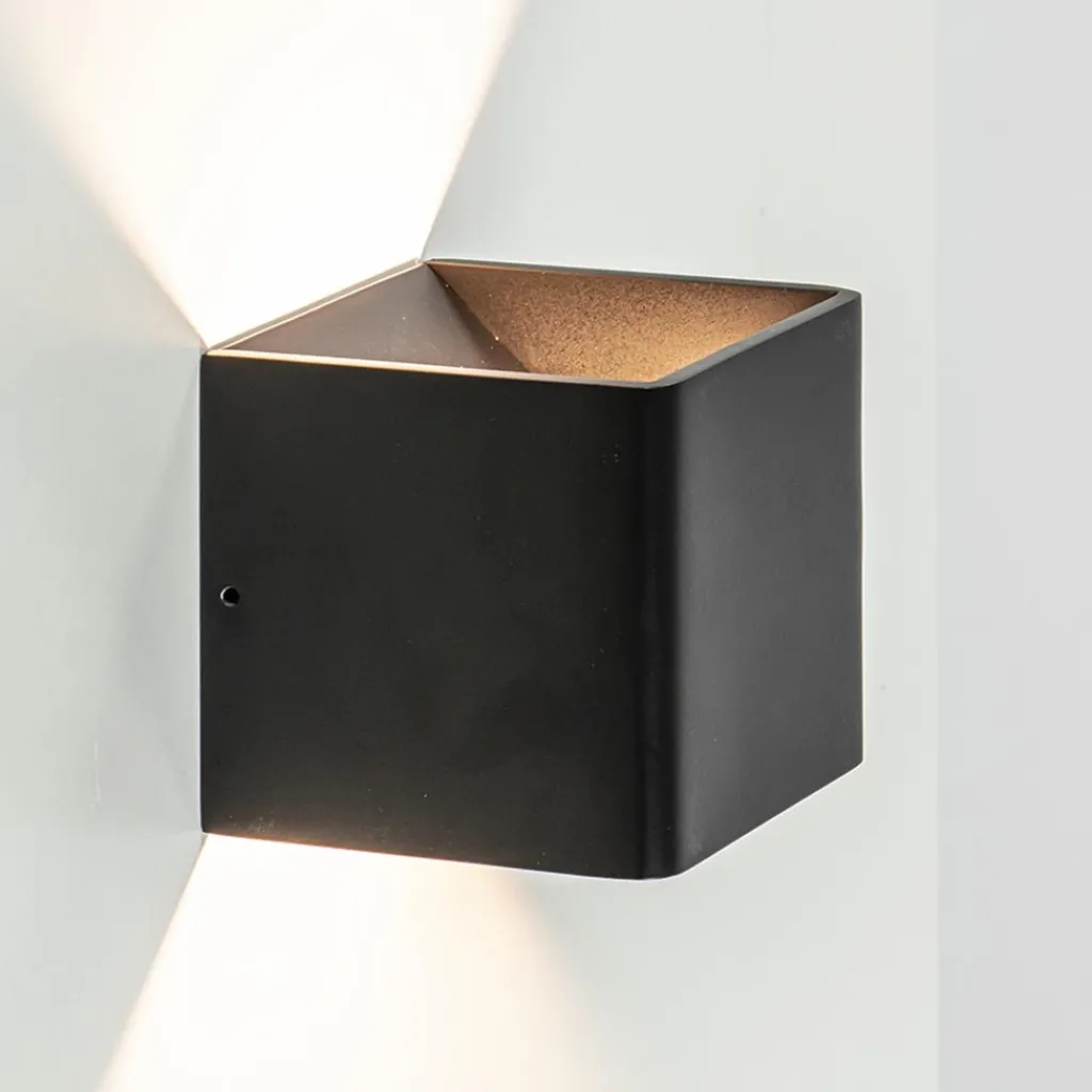 Straluma Wandlamp Stretto kubus zwart> Wandlampen|Woonkamerlampen
