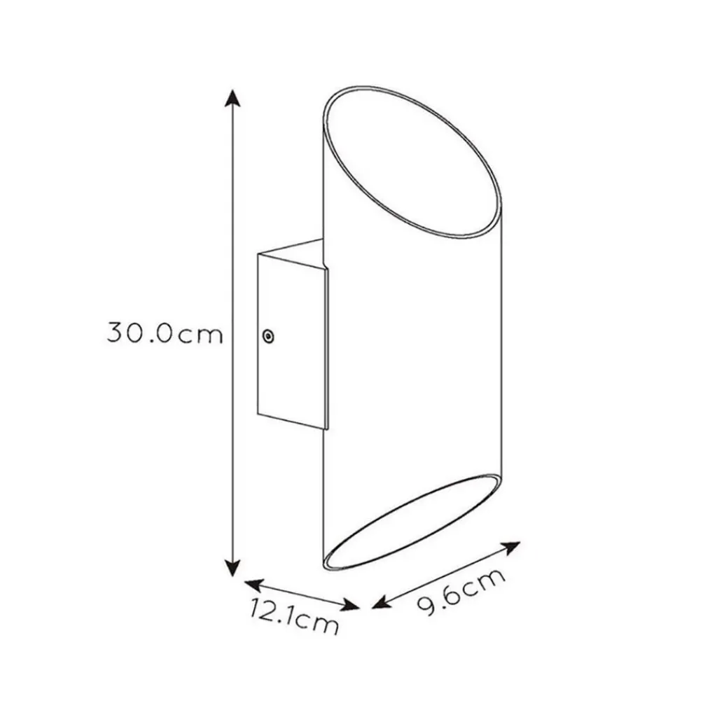 Straluma Wandlamp up+down cilinder wit/goud> Wandlampen|Design Verlichting
