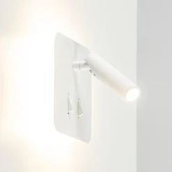 Straluma Witte wandlamp vierkant inclusief LED en spot> Wandlampen|Bedlampjes