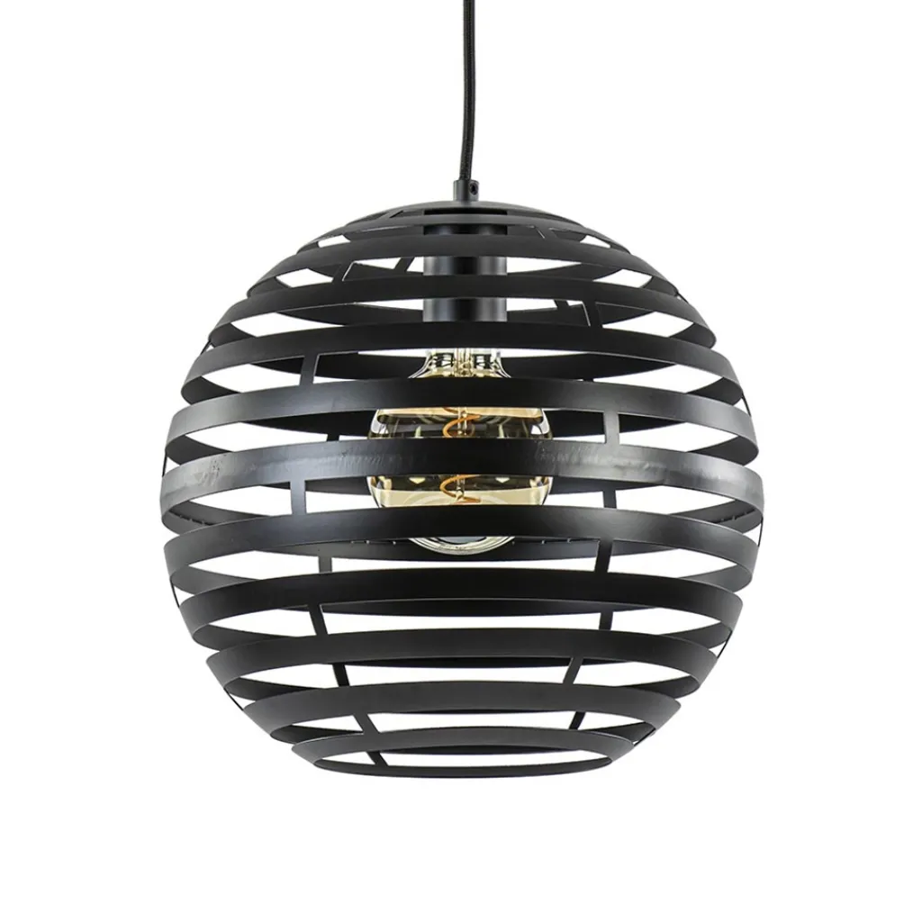Straluma Zwart metalen hanglamp bol 30 cm> Keukenverlichting|Halverlichting