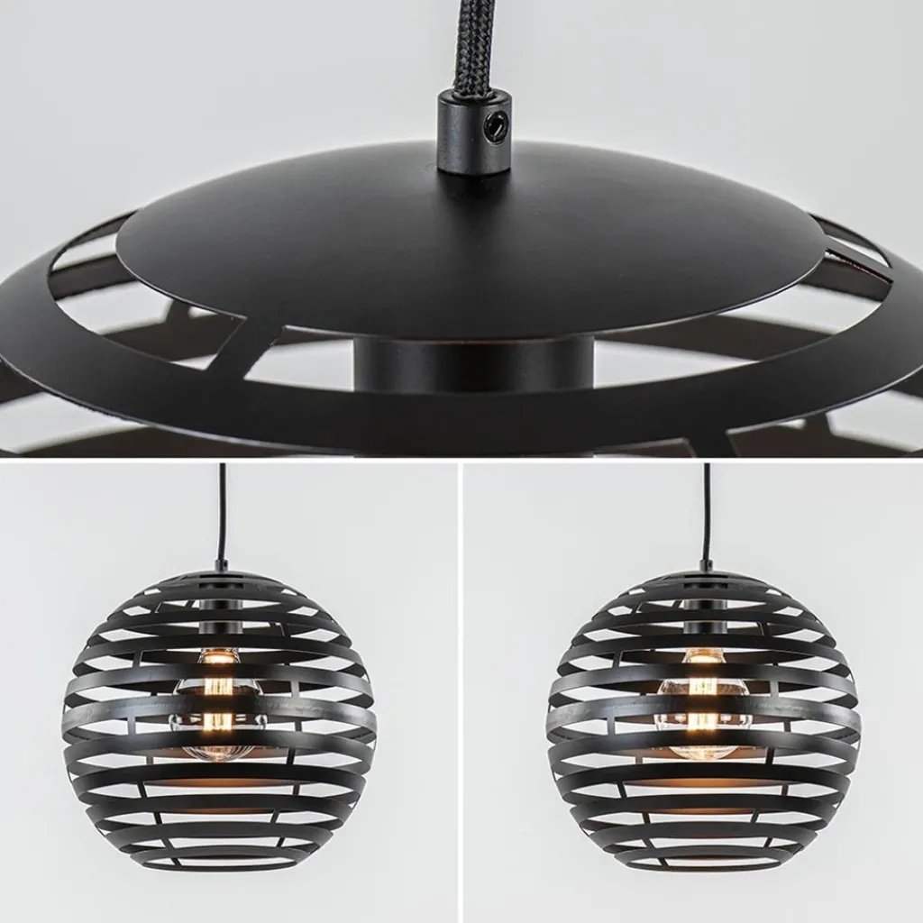 Straluma Zwart metalen hanglamp bol 30 cm> Keukenverlichting|Halverlichting