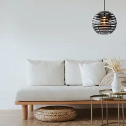 Straluma Zwart metalen hanglamp bol 30 cm><noscript><img width=