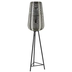 Straluma Zwarte driepoot Adeta met nikkel kap> Draadlampen|Light and Living