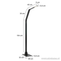 Straluma Zwarte led vloerlamp met touchdimmer><noscript><img width=