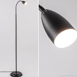 Straluma Zwarte vloer/leeslamp touch dimbaar> Vloerlampen|Leeslampen
