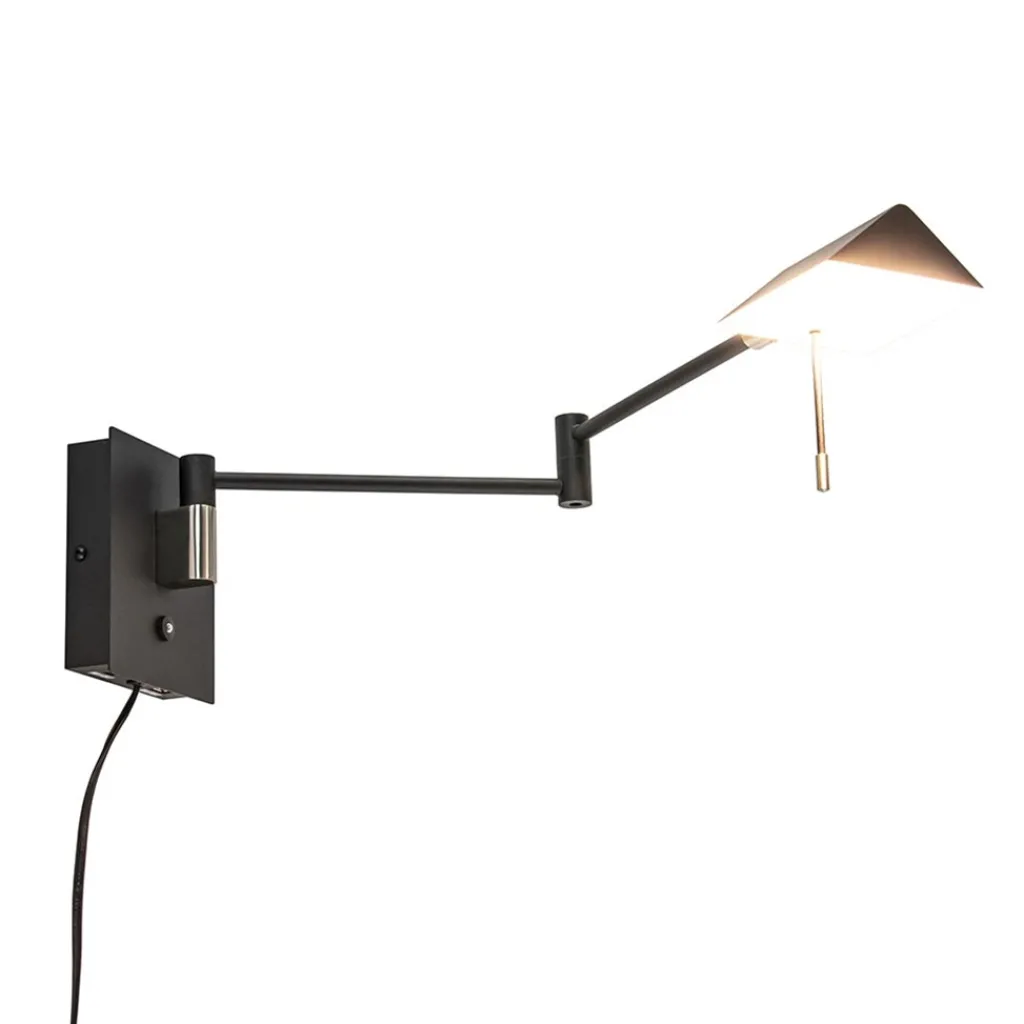 Straluma Zwarte wandlamp inclusief dimbaar LED en verstelbare arm> Wandlampen|LED Wandlampen