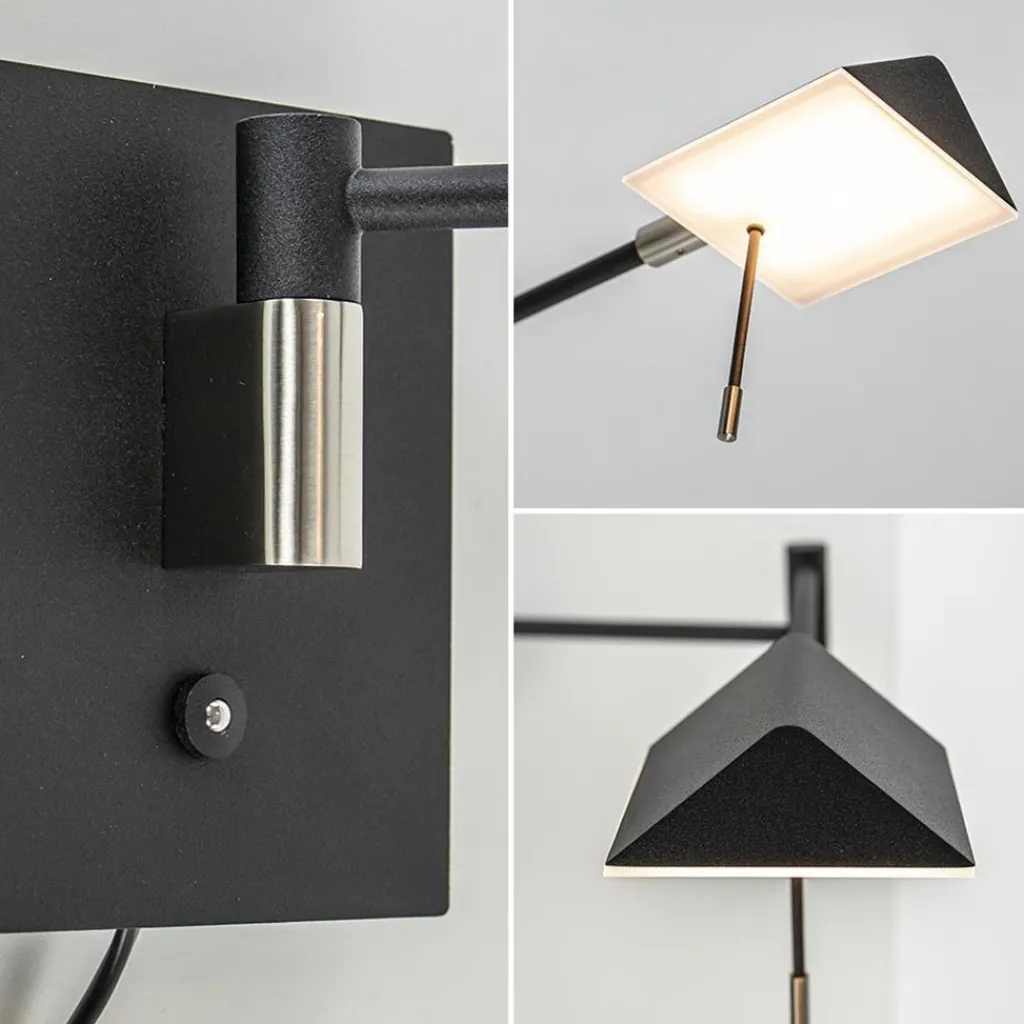 Straluma Zwarte wandlamp inclusief dimbaar LED en verstelbare arm> Wandlampen|LED Wandlampen