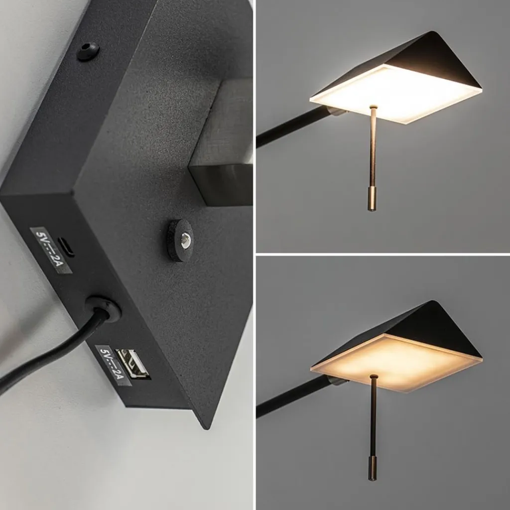 Straluma Zwarte wandlamp inclusief dimbaar LED en verstelbare arm> Wandlampen|LED Wandlampen